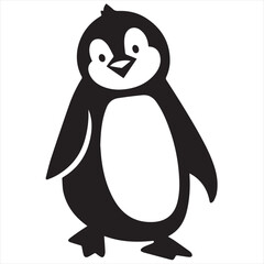 Fototapeta premium Minimal Penguin Logo Design, Silhouette Style Vector Graphic, Clean and Modern Minimalist Penguin Icon for Wildlife Branding, Eco-Friendly Projects, Cold Climate Businesses, and Animal Conservation Lo
