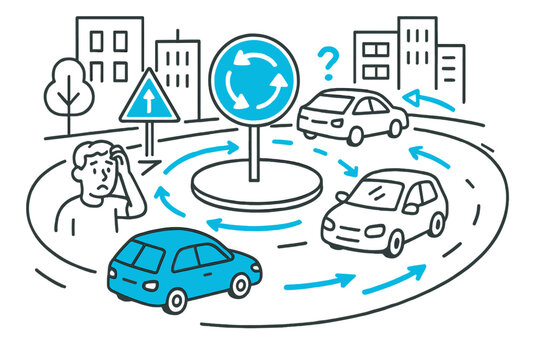 Understanding roundabout navigation and road signs in urban driving situations