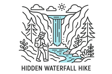 Discover hidden waterfall hike in a serene nature setting with lush trees and flowing water in bright daylight