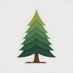 Fototapeta premium Evergreen Elegance: An artistic, vibrant illustration of a towering evergreen, showcasing the beauty and resilience of nature's architectural wonder.