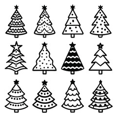 Obraz premium A Collection of christmas icons set 