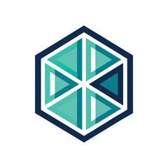 Modern geometric hexagon logo design with creative negative space, minimal style for branding and identity