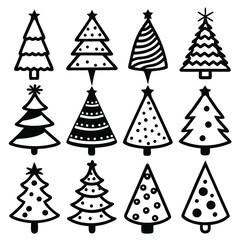 A Collection of christmas icons set
