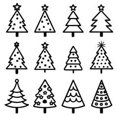 Fototapeta premium A Collection of christmas icons set 