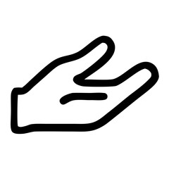 Fototapeta premium Simple Handdrawn Palm Open Gesture Asking Receiving Shape Icon