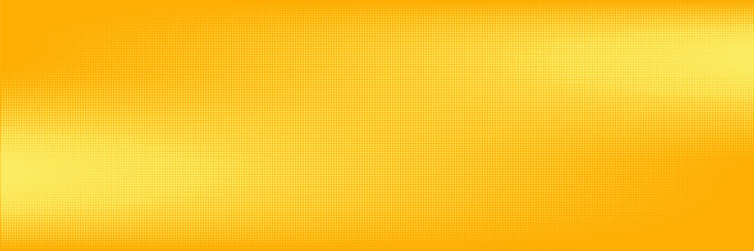 Yellow halftone pattern. Retro comic gradient background. Bright orange pixelated dotted texture overlay. Cartoon pop art faded gradient pattern. Vector backdrop for poster, banner, advertisement