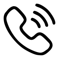 Simple Outline Telephone Receiver Ringing Communication Device Shape Icon
