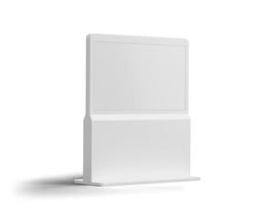 White Blank Digital Signage Kiosk Freestanding Information Display Mockup