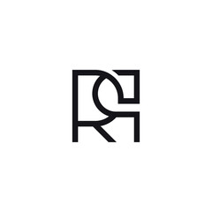 Modern R and Q Letter Logo, Bold Monogram Design.