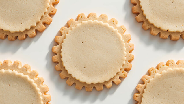 Round Scalloped Cookies with Icing - Powered by Adobe
