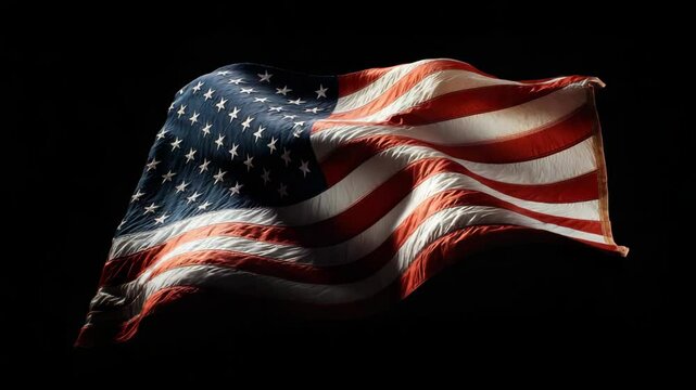 united states flag on black background