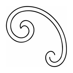 Elegant black swirl decorative element isolated on a white background vector illustration