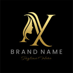 Letter AY Beauty Women Face Logo Design