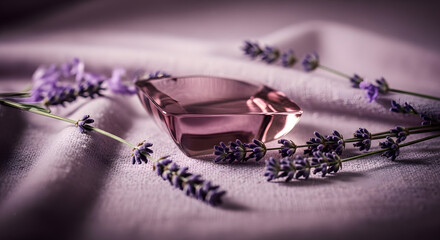 Serene Lavender & Amethyst Perfume: Luxurious Still Life Photography