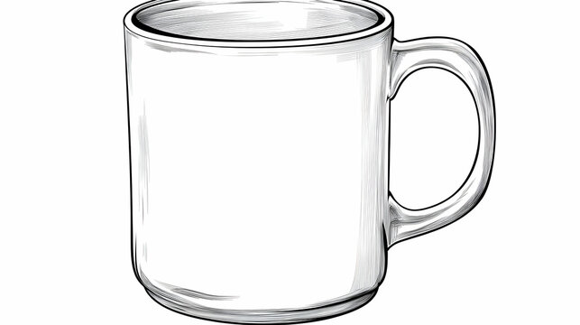 Simple Outline of a Coffee Mug