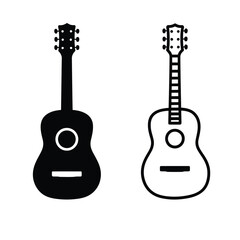 Naklejka premium A minimalist illustration of two acoustic guitars side by side