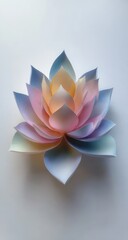 Vibrant paper lotus flower, pastel colors