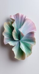 Abstract floral sculpture, pastel colors, layered petals