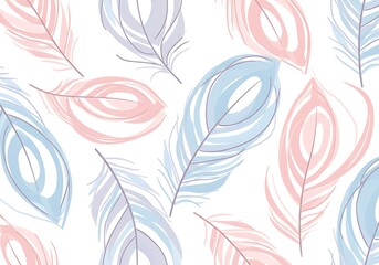 Pastel Feathers Delicate Illustration for Cards and More