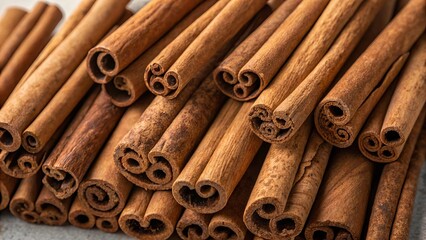 Cinnamon sticks background. Suitable for marketing or business purposes. Panoramic banner with place for text