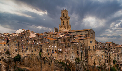 Hilltop town in Tuscany, Italy