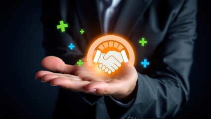 Business partnership success achieved through collaboration and positive outcomes