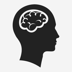 human head with brain