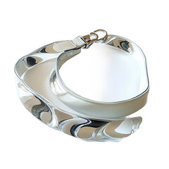 silver bracelet on white background