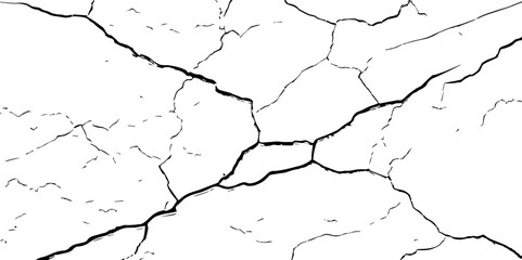 Cracked wall texture grunge background. Earthquake effect. Vector illustration-Old cracked texture set isolated. Dry land crack texture for overlay.

