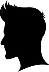 Man Hairstyle Silhouette Vector Art, Modern Male Hair Silhouette Vector, Stylish Man Haircut Silhouette Design, Vector Art of Men’s Hair Silhouettes, Short Hair Male Silhouette Vector, Classic Haircut