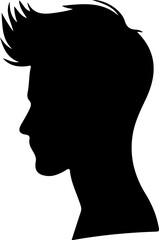 Man Hairstyle Silhouette Vector Art, Modern Male Hair Silhouette Vector, Stylish Man Haircut Silhouette Design, Vector Art of Men’s Hair Silhouettes, Short Hair Male Silhouette Vector, Classic Haircut