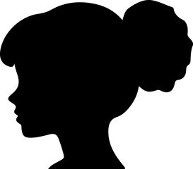 Woman Hairstyle Silhouette Vector, Female Hair Silhouette Design, Woman Haircut Vector Art, Stylish Woman Hair Outline, Beauty Hair Silhouette Art, Woman Hair Profile Vector, Elegant Hair Silhouette D