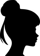 Woman Hairstyle Silhouette Vector, Female Hair Silhouette Design, Woman Haircut Vector Art, Stylish Woman Hair Outline, Beauty Hair Silhouette Art, Woman Hair Profile Vector, Elegant Hair Silhouette D