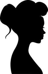 Woman Hairstyle Silhouette Vector, Female Hair Silhouette Design, Woman Haircut Vector Art, Stylish Woman Hair Outline, Beauty Hair Silhouette Art, Woman Hair Profile Vector, Elegant Hair Silhouette D