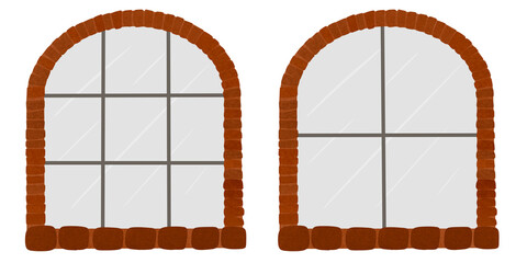 wooden window in a white background