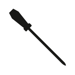 Sleek Black Screwdriver Silhouette, Minimalist Vector Tool Icon, DIY Repair Graphic, Industrial Modern Design, High Resolution for App or Print