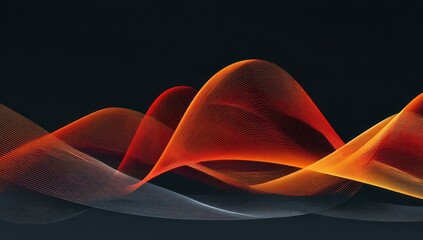 Abstract, flowing, fiery lines against a dark background