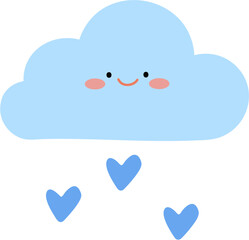Lovely Cloud with Hearts – Kawaii Mood Weather Sticker