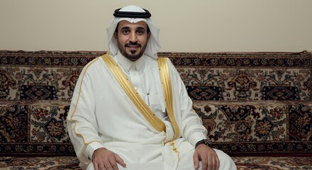 Dignified Portrait of a Young Man in Traditional Arabian Attire