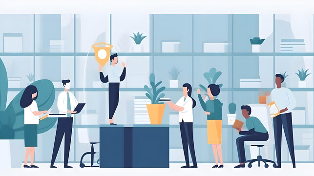 Employee recognition program concept. HR manager promoting appreciation initiatives and award systems for workplace motivation.