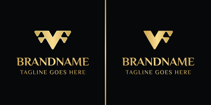 Letters VF and FVF Luxury Logo, for any brand with VF FV FVF FFV VFF initials