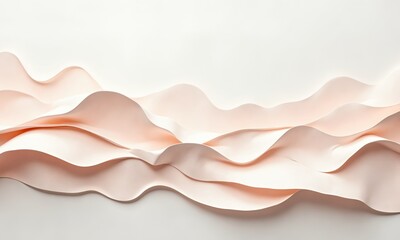 An abstract pastel paper artwork featuring delicate folds and textures, resembling a soft, ethereal landscape.