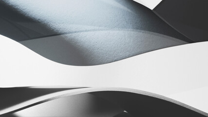 Curvilinear shapes isolated on white, abstract background