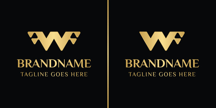 Letters WF and FWF Luxury Logo, for any brand with WF FW FWF FFW WFF initials