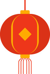 Obraz premium Vibrant Red and Gold Chinese Lantern Illustration