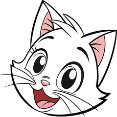 Black cat face vector illustration with cute and artistic design