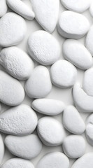 White Oval Stones on White Surface