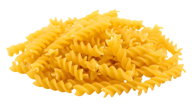 Delicious italian rotini pasta food photography for cooking recipes and restaurant menu design ideas on transparent background
