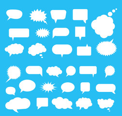 Vector White Speech Bubbles – Empty Comic Talk and Message Boxes Pack