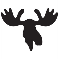Obraz premium Minimal Moose Logo Design, Silhouette Style Vector Graphic, Clean and Modern Minimalist Moose Icon for Wildlife Branding, Outdoor Adventure, Nature-Based Business, and Rustic Logo Projects 